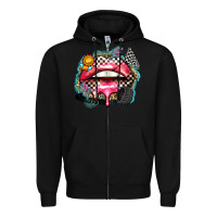 Black race lips Zipper Hoodie - Zillion Design Studio