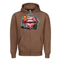 Chestnut race lips Zipper Hoodie - Zillion Design Studio
