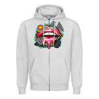 Dove Grey race lips Zipper Hoodie - Zillion Design Studio