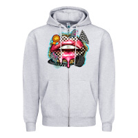 Heather Grey race lips Zipper Hoodie - Zillion Design Studio