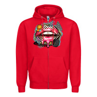 Red race lips Zipper Hoodie - Zillion Design Studio