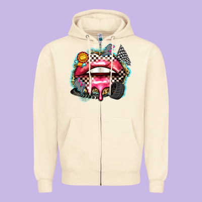 Race Lips Zipper Hoodie Designed By Zillion Design Studio
