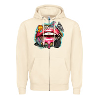 Sandshell race lips Zipper Hoodie - Zillion Design Studio