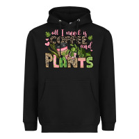 Black all i need is coffee and plants Heavyweight Hoodie - JahusDesignShop