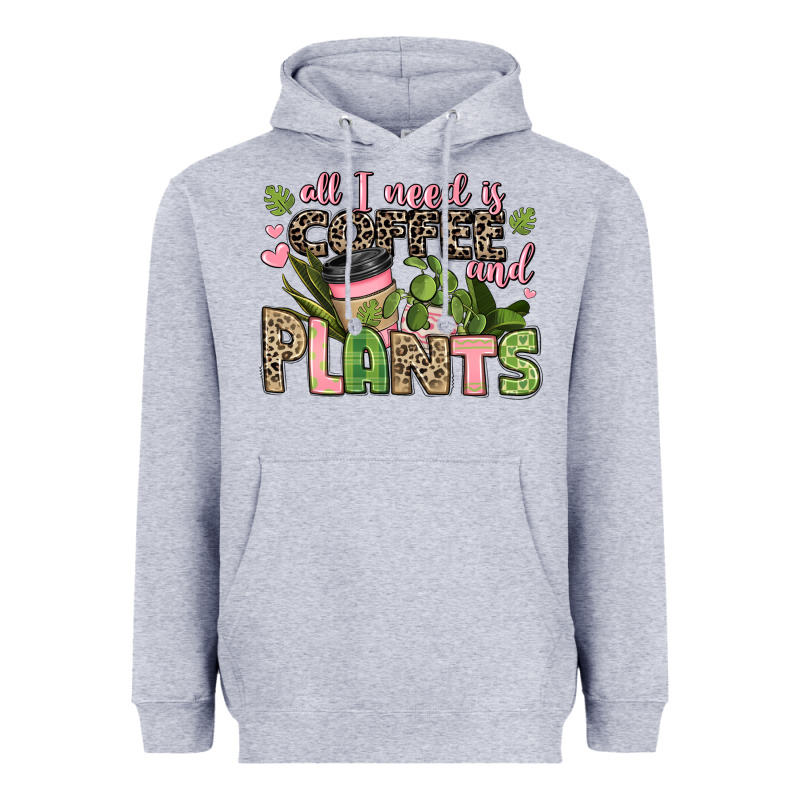 All I Need Is Coffee And Plants Heavyweight Hoodie by JahusDesignShop | Teevron