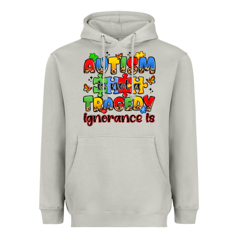 Autism Is Not A Tragedy Ignorance Is Heavyweight Hoodie by JahusDesignShop | Teevron