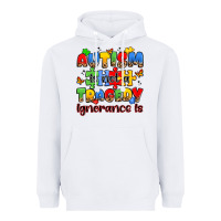 White autism is not a tragedy ignorance is Heavyweight Hoodie - JahusDesignShop