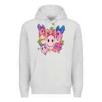 Dove Grey soft pink easter Premium Hoodie - MaliasSmallBusiness