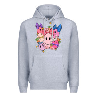 Heather Grey soft pink easter Premium Hoodie - MaliasSmallBusiness