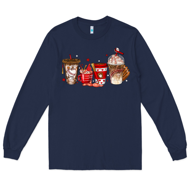 Baseball Coffee Cups Long Sleeve Tee by texasbilliewilder | Teevron