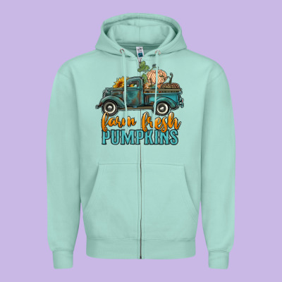 Farm Fresh Pumpkins Truck Zipper Hoodie Designed By Ranaportraitstore
