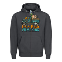 Smoke farm fresh pumpkins truck Zipper Hoodie - RanaPortraitStore