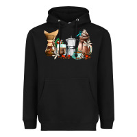 Black coffee tools coffee cups Heavyweight Hoodie - AdoDesignShop