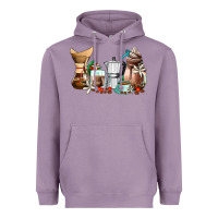 Lavender coffee tools coffee cups Heavyweight Hoodie - AdoDesignShop