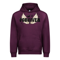 Mauve Wine forgiven christian angel wings Urban Hoodie - MaliasSmallBusiness