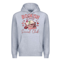 Heather Grey bookish lover social club Premium Hoodie - MaliasSmallBusiness