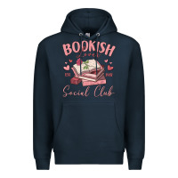 Navy bookish lover social club Premium Hoodie - MaliasSmallBusiness