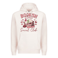 Pale Pink bookish lover social club Premium Hoodie - MaliasSmallBusiness