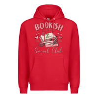 Red bookish lover social club Premium Hoodie - MaliasSmallBusiness