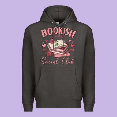 Bookish Lover Social Club Premium Hoodie Designed By Maliassmallbusiness