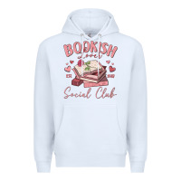 White bookish lover social club Premium Hoodie - MaliasSmallBusiness