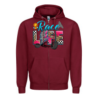 Burgundy race life Zipper Hoodie - Zillion Design Studio