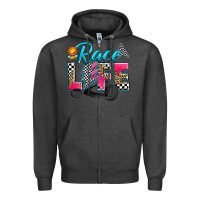 Charcoal Heather race life Zipper Hoodie - Zillion Design Studio