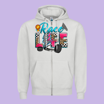 Race Life Zipper Hoodie Designed By Zillion Design Studio