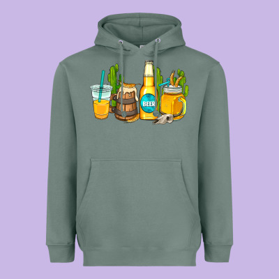 Beer Coffee Cups Heavyweight Hoodie Designed By Adodesignshop