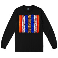 Black baseball brush strokes Long Sleeve Tee - texasbilliewilder