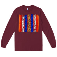 Burgundy baseball brush strokes Long Sleeve Tee - texasbilliewilder