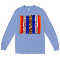 Colony Blue baseball brush strokes Long Sleeve Tee - texasbilliewilder