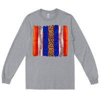 Heather Grey baseball brush strokes Long Sleeve Tee - texasbilliewilder