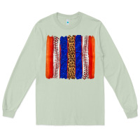 Matcha baseball brush strokes Long Sleeve Tee - texasbilliewilder