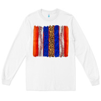 White baseball brush strokes Long Sleeve Tee - texasbilliewilder