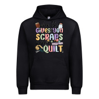 Black when life gives you scraps make a quilt Urban Hoodie - MaliasSmallBusiness