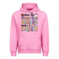 Fuchsia Pink when life gives you scraps make a quilt Urban Hoodie - MaliasSmallBusiness