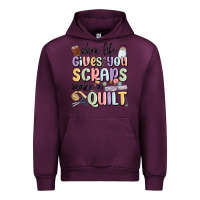 Mauve Wine when life gives you scraps make a quilt Urban Hoodie - MaliasSmallBusiness