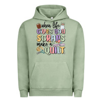 Pigment Oil Green when life gives you scraps make a quilt Urban Hoodie - MaliasSmallBusiness