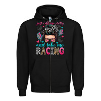 Black just call me pretty and take me racing Zipper Hoodie - Zillion Design Studio