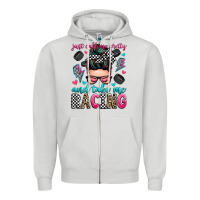 Dove Grey just call me pretty and take me racing Zipper Hoodie - Zillion Design Studio