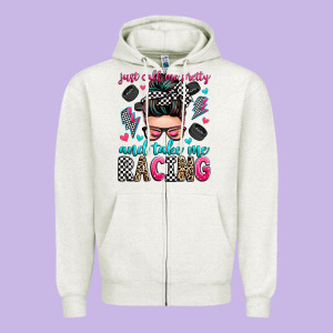 Just Call Me Pretty And Take Me Racing Zipper Hoodie Designed By Zillion Design Studio