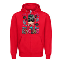 Red just call me pretty and take me racing Zipper Hoodie - Zillion Design Studio
