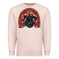 Pale Pink valentines black angus  rainbow Premium Sweatshirt - JahusDesignShop