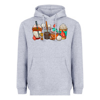 Heather Grey volleyball coffee cups Heavyweight Hoodie - AdoDesignShop