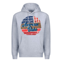 Heather Grey leopard merica Premium Hoodie - MaliasSmallBusiness