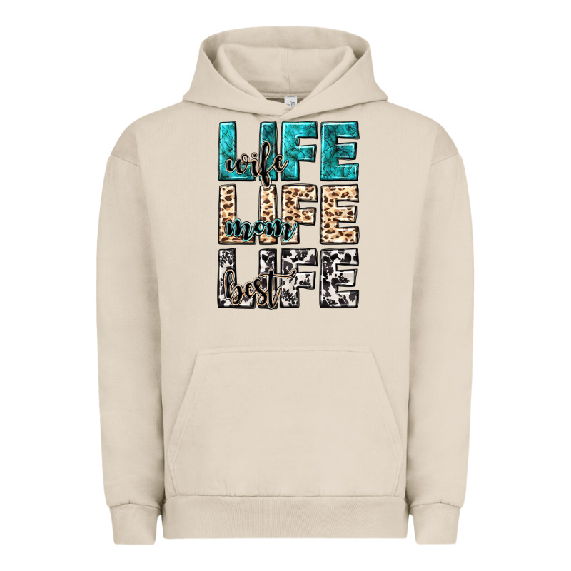 Wife Life Wife Mom Life Best Urban Hoodie by NancyCooperArtShop | Teevron