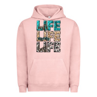 Pigment Salmon wife life wife mom life best Urban Hoodie - NancyCooperArtShop
