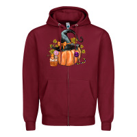 Burgundy Kids Pumpkin with Halloween Zipper Hoodie - texasbilliewilder