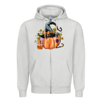 Dove Grey Kids Pumpkin with Halloween Zipper Hoodie - texasbilliewilder
